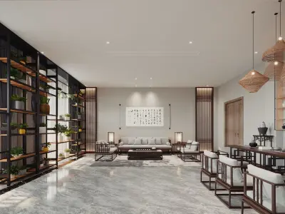  chinese office interior scene 52 3D model