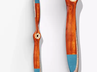 Decor Wooden Propeller Free low-poly 3D model