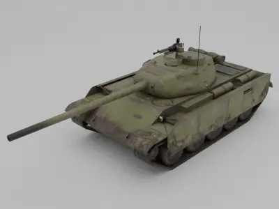 T-44-100 Medium Tank Low-poly 3D model