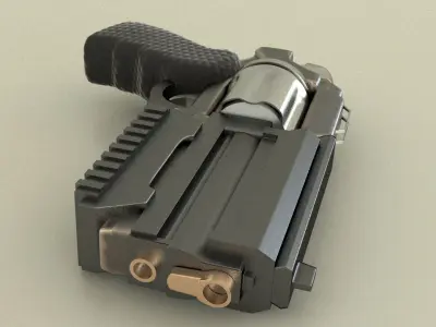laos Game revolver Low-poly 3D model