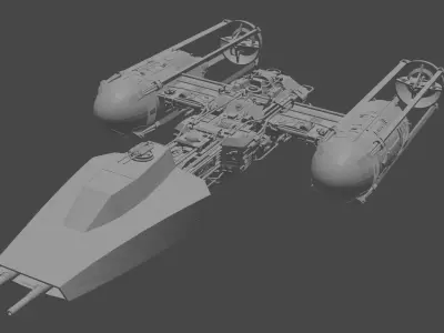  Y-wing starfighter 3D print model 3D model