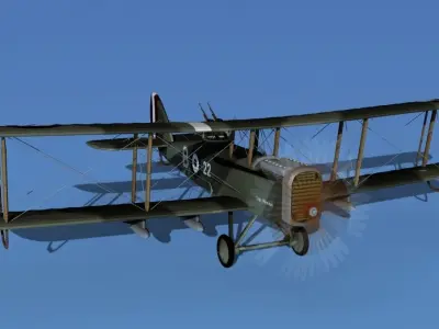 Airco DH-4 V03 Bomber RAF 3D model