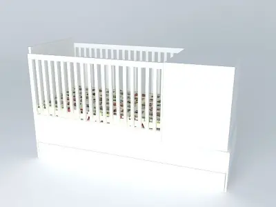 crib with dresser crib with chest crib Free 3D model