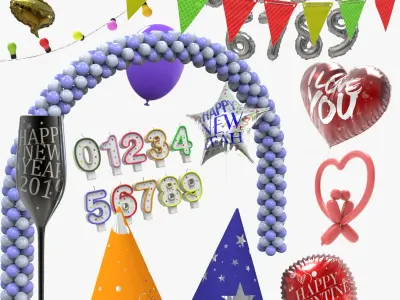 Celebration Decoration Collection 3D model