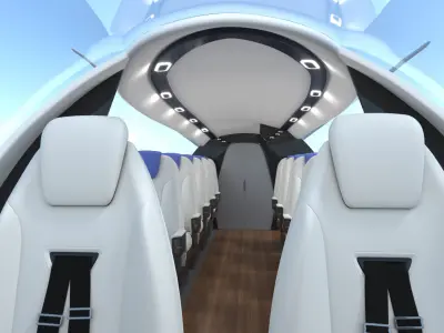 Electric Aircraft Alice Eviation Panoramic with Interior 3D model