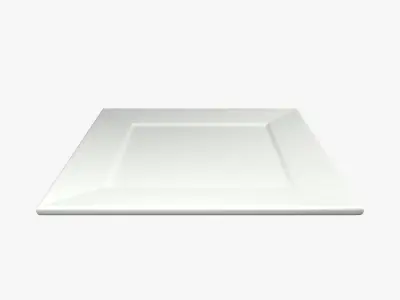 Large Square Ceramic Plate Free low-poly 3D model