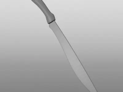 machete sword with wooden handle Free 3D model