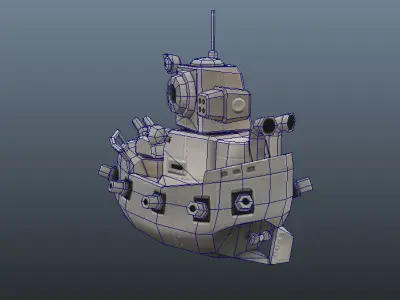 Micro Ship - Low Poly Hand Painted Low-poly 3D model