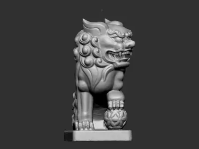 Lion Sculpture 3D print model