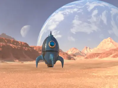 Cartoon Rocket  Low-poly 3D model Low-poly 3D model