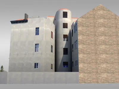 Old Baroque Villa Low-poly 3D model