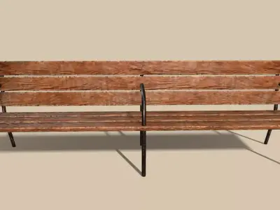 outdoor bench Free low-poly 3D model purchase