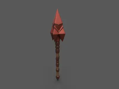 Stylized Tribal Spear - Game Ready 3D Model Free low-poly 3D model