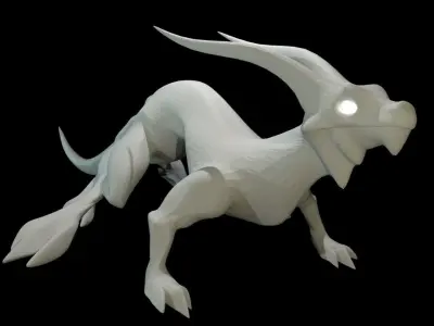 Lizard Dragon MEDIUM Low-poly 3D model