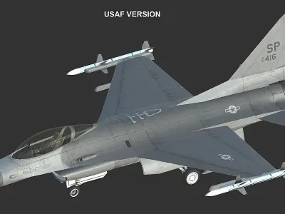 F16 Fighter Low-poly 3D model