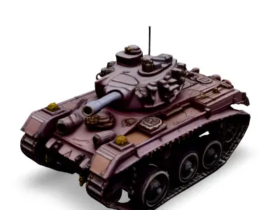 Realistic Detailed Military Tank Model Low-poly 3D model