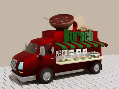 Food truck 3D model buy
