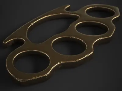 Brass Knuckles 3 Pack Low-poly 3D model