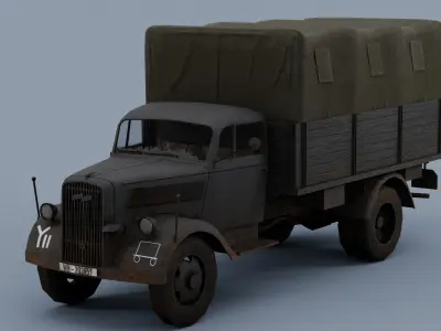 SD KFZ 305 - Opel Blitz  4x2  3 ton Utility truck Low-poly 3D model
