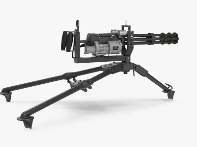 M134 Minigun Tripod Mounted Clean Low-poly 3D model