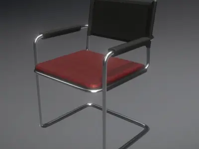 Waiting room chair Low-poly 3D model