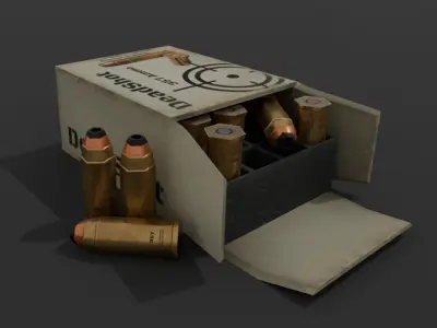 357 Ammo Box Game Ready Low-poly 3D model