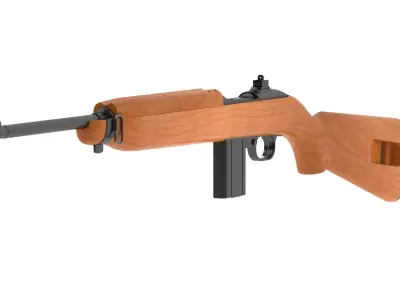 M1 carbine Low-poly 3D model