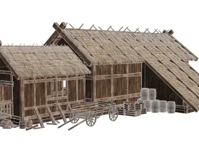 Old Medieval House 37 PBR 4K GameReady Low-poly 3D model