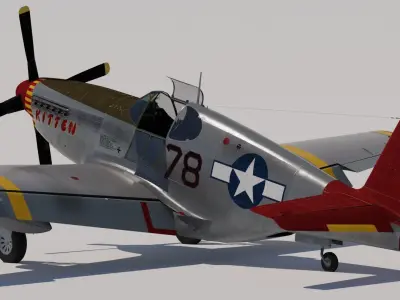 P-51C Mustang Tuskegee 3D model
