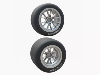 Indy Light Tire Rim PBR Low-poly 3D model