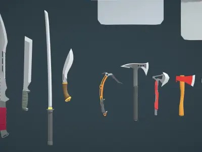 Weapons Pack - Melee Weapons Low-poly 3D model