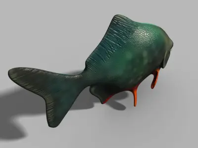 Piranha cartoon piranha model with binding 3D model