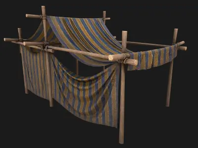 Medieval knight Tent Stalls Low-poly 3D model