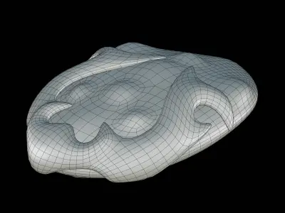 Fat-bellied blue whale Low-poly 3D model