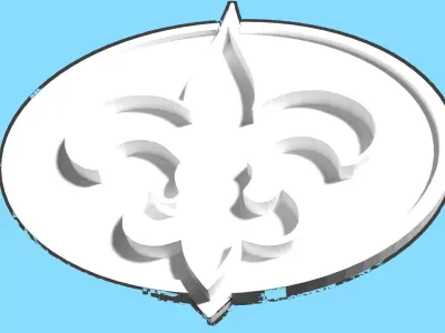 Saints logo part 3-White 3D model