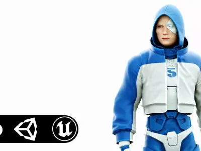 CYBORGTOPIA B-1  Rigged for Unreal Engine - Unity - MIXAMO 3D model
