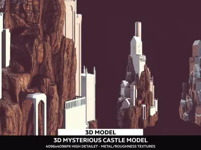 Mysterious Castle Low-poly 3D model
