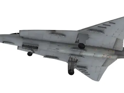 LowpolySaab 35 Draken Aircraft Low-poly 3D model