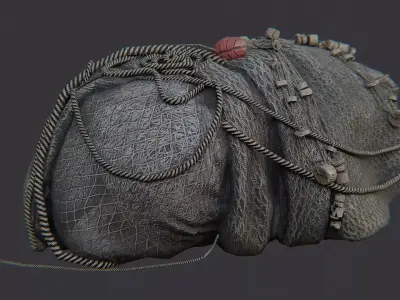 Fishing Nets Pile for Marine Setting Low-poly 3D model