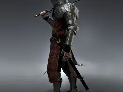 Medieval Knight rigged Low-poly 3D model