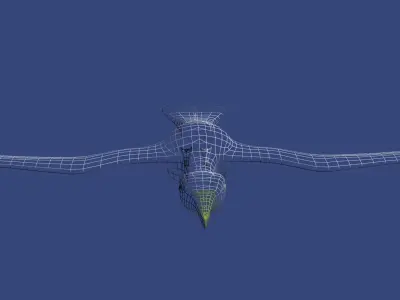 Low Poly Seagull group of birds flying in sky Low-poly 3D model