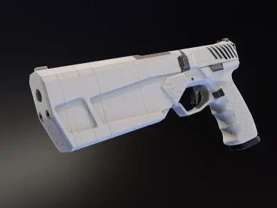 Maxim 9 Suppressed Pistol Low-poly 3D model