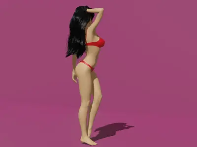 Hot Girl Low-poly 3D model