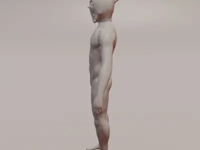 Reptile humanoid Low-poly 3D model