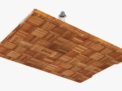 Uncooked Pork Bacon on Cutting Board 3D model