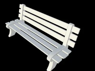 Bench Low-poly 3D model 14