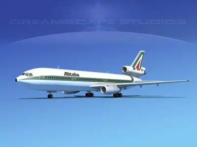 Douglas DC-10 Alitalia 3D model