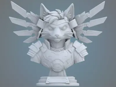 Sci-Fi Fox Commander Sculpture PM-30 3D print model