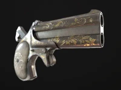 Remington Derringer Low-poly 3D model