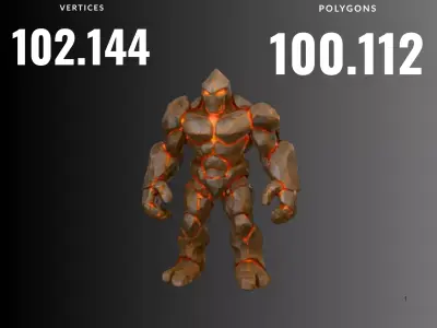 Elemental Rock Golems Free low-poly 3D model